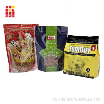 Embalaje de alimentos para mascotas Ponte la bolsa con ziplock